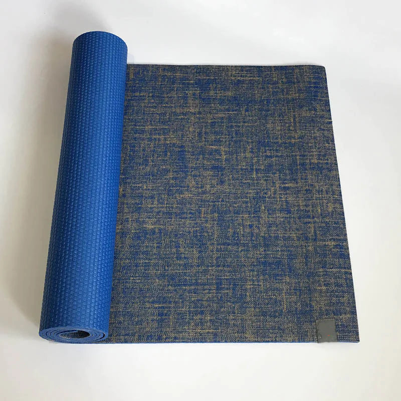 Eco-Friendly Linen Yoga Mat – Non-Slip Natural Rubber Mat for Yoga, Pilates & Floor Exercises