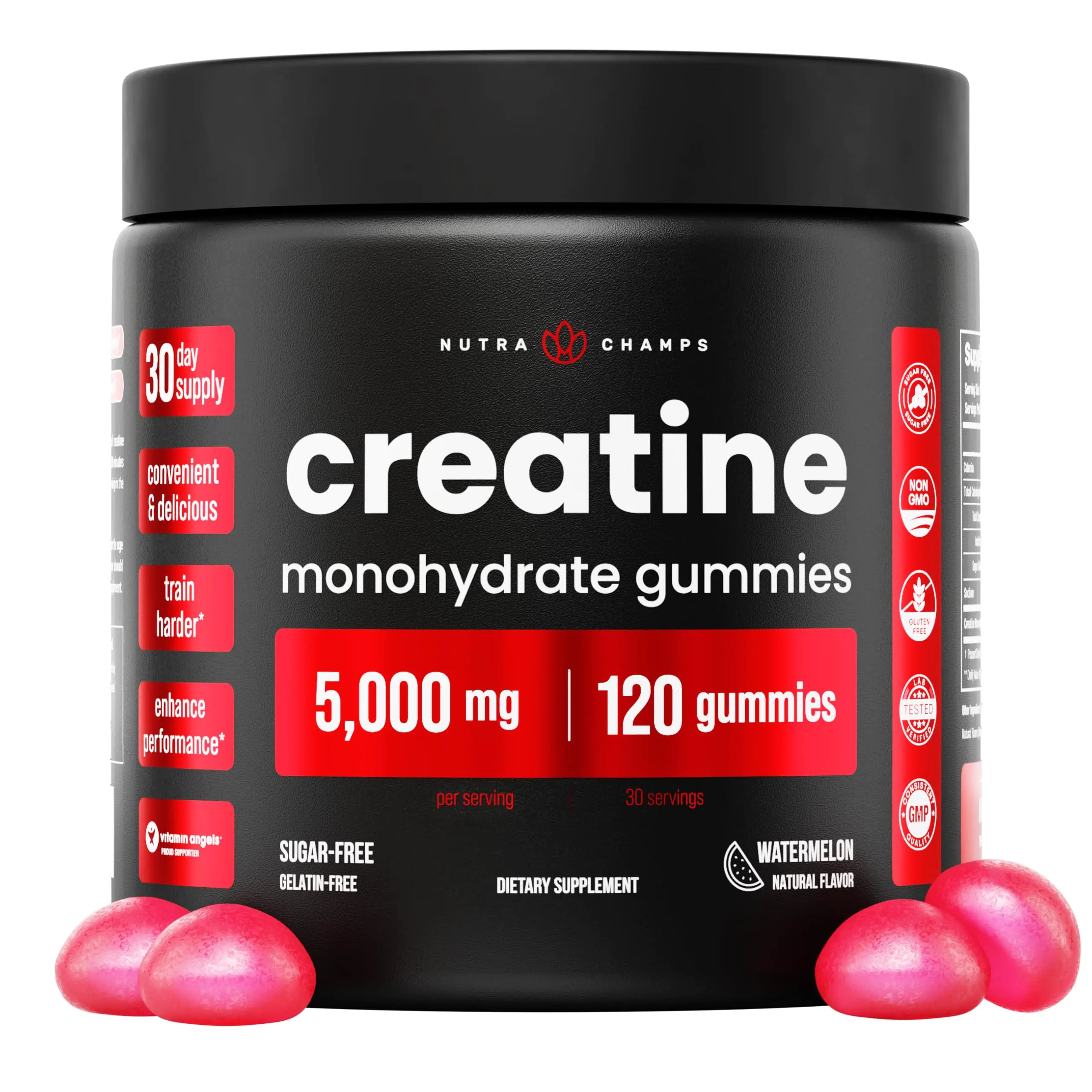 Creatine Monohydrate Gummies for Men – 5g Sugar-Free Chewable Creatine for Muscle Recovery, Strength & Workout Performance – 120 Gummies