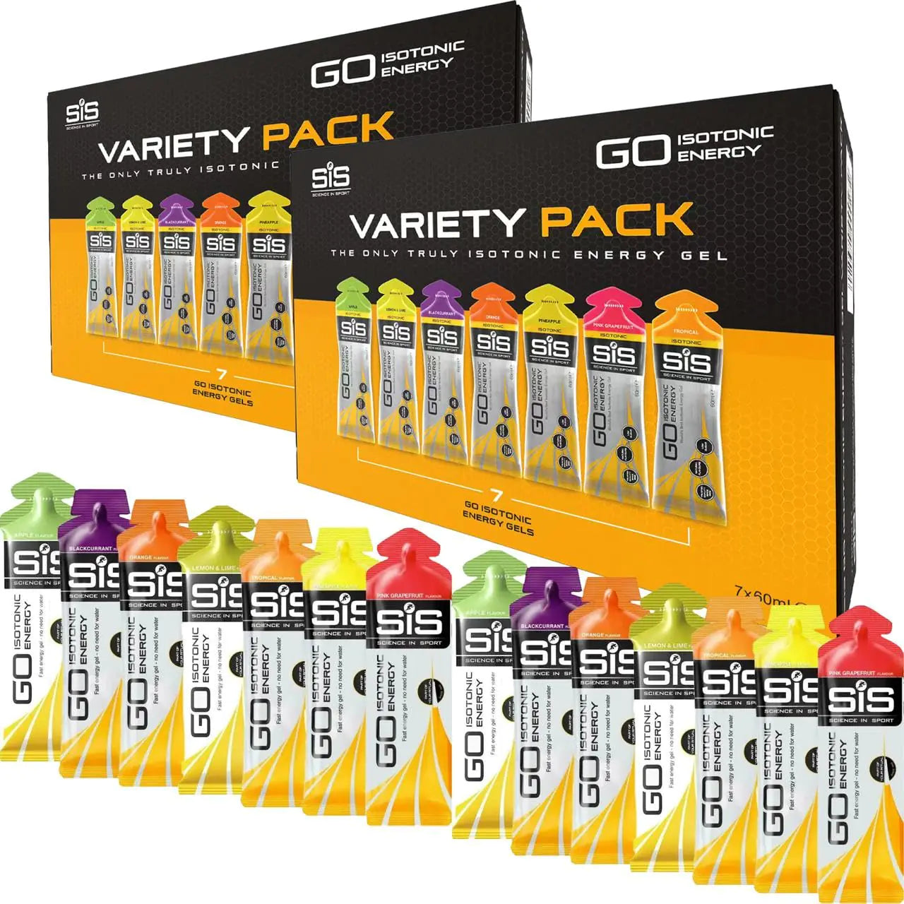 SiS Science in Sport Running Energy Gels Variety Pack (14 × 60 ml) – Vegan, Gluten‑Free Carb & Electrolyte Fuel for Endurance Performance