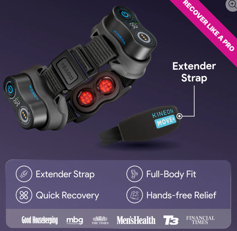 Kineon MOVE+ Pro “Recover Like a Pro” Bundle — Red + Infrared Light Therapy with Extender Strap
