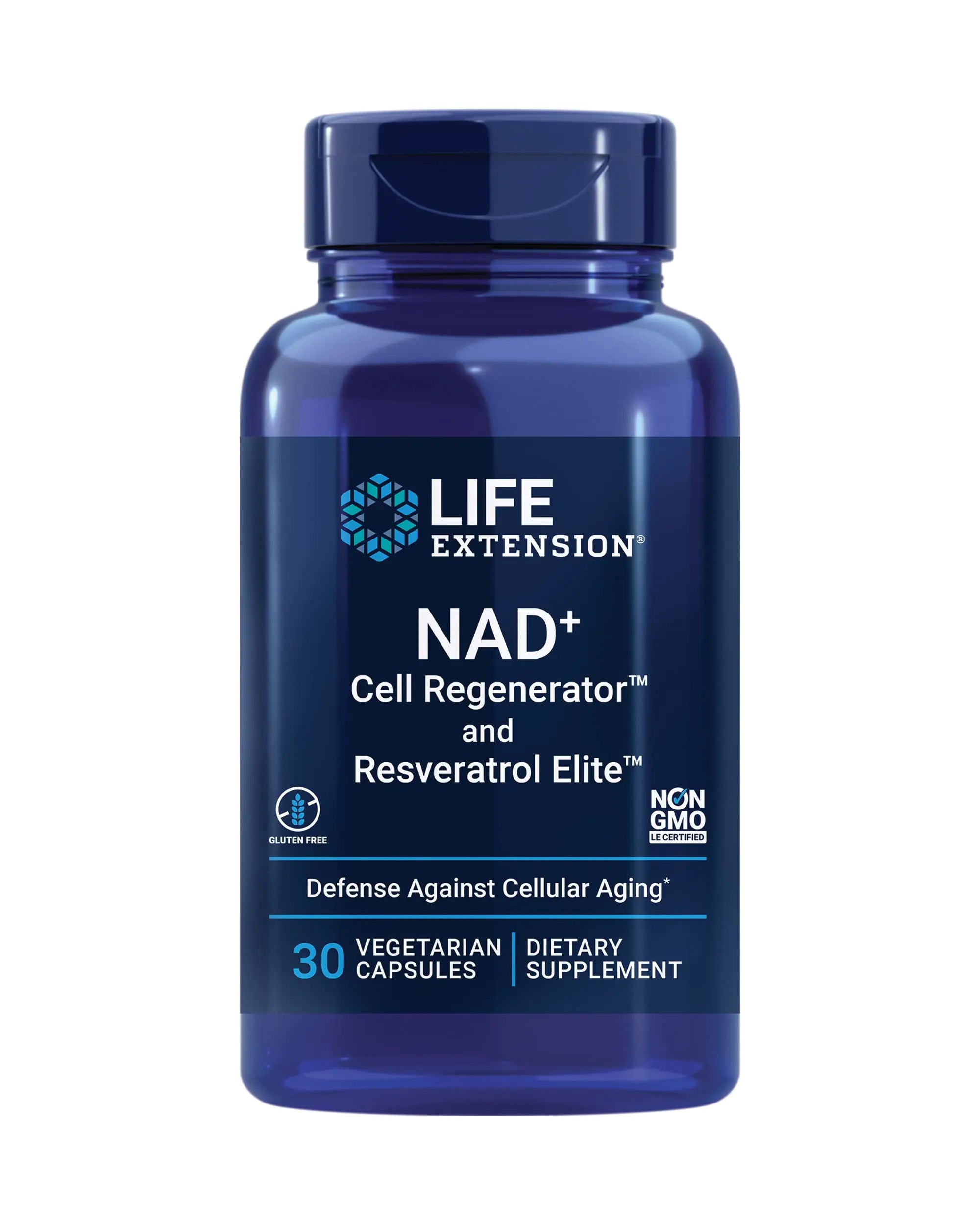 Life Extension NAD+ Cell Regenerator & Resveratrol Elite – Advanced Longevity Formula with NIAGEN® NR, Quercetin, Fisetin & Trans-Resveratrol – 30 Vegetarian Capsules