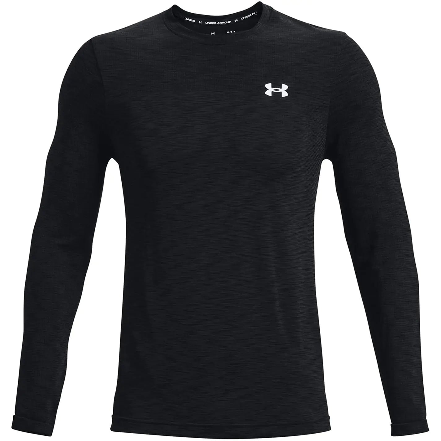 Under Armour Men’s UA Seamless Long Sleeve Running Top – Black/White (US Alpha X-Large)
